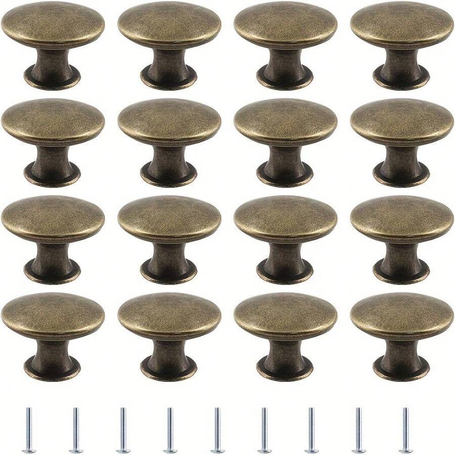 10pcs Vintage Knobs 1.18inch Drawer Closet Knobs Bronze Round