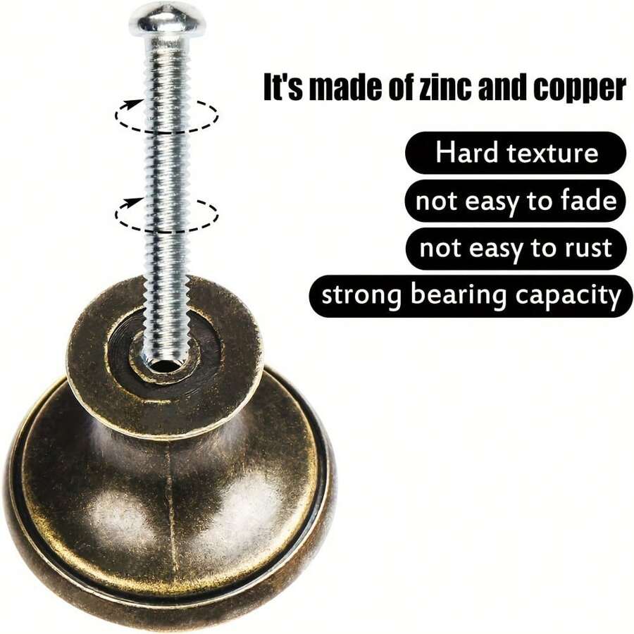 10pcs Vintage Knobs 1.18inch Drawer Closet Knobs Bronze Round