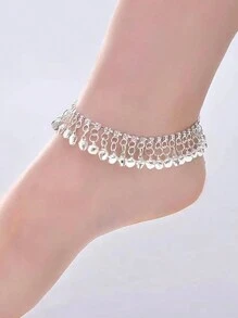 波西米亚风格脚链铃铛，女士最佳朋友脚链 - 銀色 - 查看 9