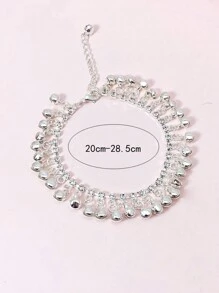 波西米亚风格脚链铃铛，女士最佳朋友脚链 - 銀色 - 查看 8