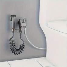 Stainless Steel Bathroom Companion Set: Dual-Use Faucet, Boosting Spray Gun & Support With Telescopic Pipe - No Electricity Needed