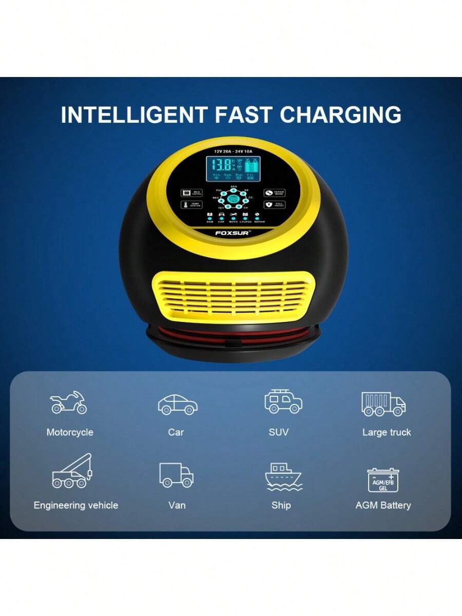 20A Spherical 300W 12V 24V High Power Portable Car Battery Charger for