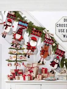 1 pieza Calcetín de Navidad personalizado con nombre, Calcetín de Navidad personalizado, Calcetines de Navidad con nombres, Calcetines de Navidad personalizados, Decoraciones de Navidad, Decoraciones de Navidad para el hogar, Calcetines de Navidad a granel, Regalos de Navidad personalizados para mujeres, madres, mamás, hombres, padres, papás, novios, novias, esposas, esposos, niñas, niños, bebés, niños, perros, gatos, mejores amigos, adolescentes, él, ella, parejas, mejores amigas, novias, damas de honor, parejas, abuelas, abuelos, hermanas, hermanos