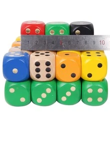 Random Game Dice Set 3*3*3 Cm Size Wooden Dice Used For Group Activities And Party Games Wedding Party - Multicolor - View 4
