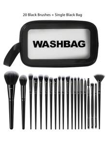 44件套化妆刷套装，包含眼影刷、眉刷、粉底刷、散粉刷、腮红刷、遮瑕刷和高光刷，采用柔软的合成毛制成，适合日常化妆。 - 黑色 - 查看 4