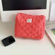 Túi trang điểm kẻ sọc dành cho nữ phong cách Hàn Quốc, Túi đựng mỹ phẩm mềm dung tích lớn du lịch 1Pc, Túi trang điểm Túi trang điểm Túi chăm sóc da Túi vệ sinh Đóng gói, Đồ du lịch cần thiết Đồ cần thiết cho ký túc xá, Quà tặng phù dâu đám cưới, Quà tặng cho mẹ, Quà tặng sinh nhật, Quà tặng cho bạn bè và giáo viên, Trang trí nội thất, Phòng tắm, Phòng khách, Trang trí phòng ngủ, Dụng cụ sắp xếp phòng tắm, Dụng cụ sắp xếp trang sức, Dụng cụ sắp xếp dầu môi, Dụng cụ đựng sơn móng tay Hộp đựng đồ trang điểm Hộp đựng đồ trang điểm - Màu Hoa hồng đỏ - Xem 4