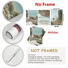 Set de 3 lienzos colgantes, murales italianos, conjunto de 3 impresiones italianas, impresiones del Lago de Como, paisajes italianos, fotografía italiana, decoración de pared para la sala de estar - Multicolor - Ver 14