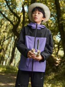 Balabala Girls' Hooded Jacket Set Stylish Spring 2024 Outerwear - Purple - View 1