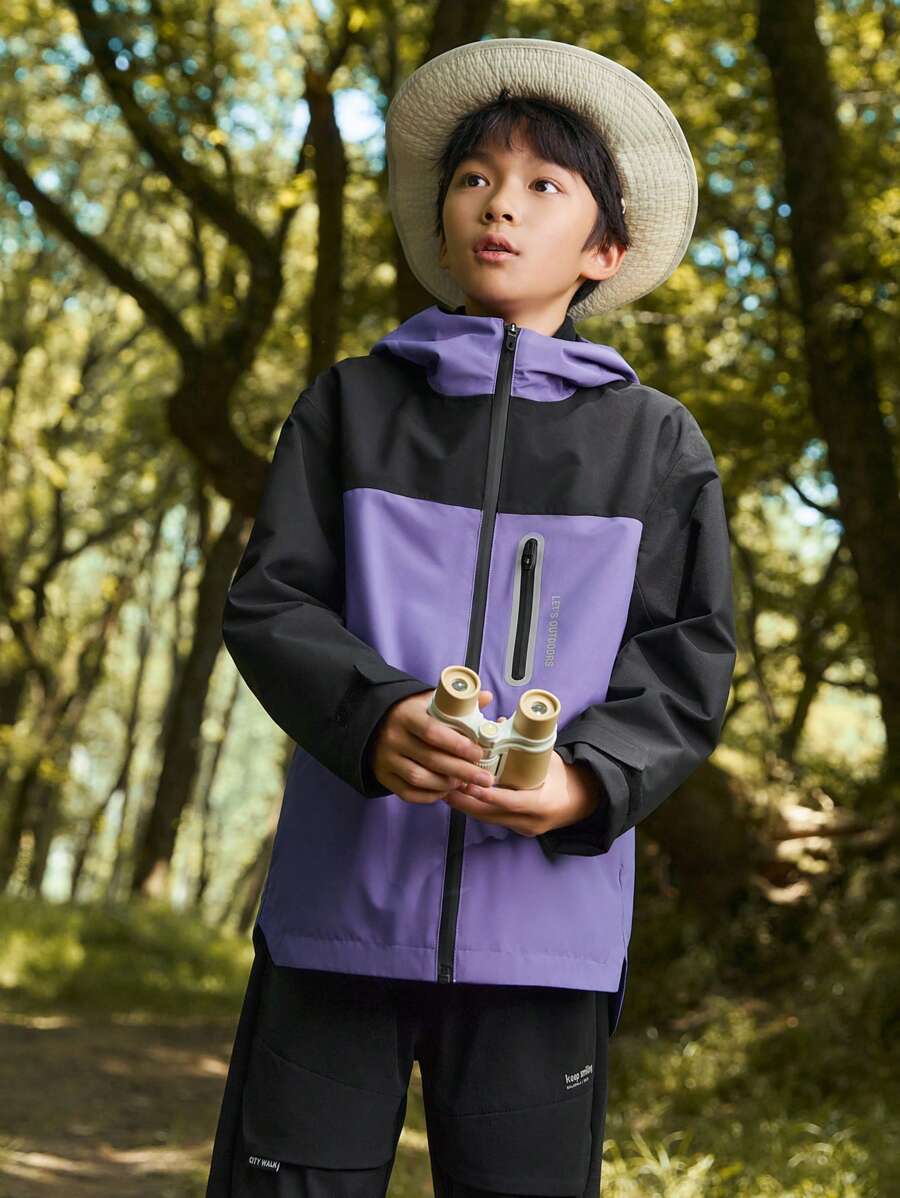 Balabala Girls' Hooded Jacket Set Stylish Spring 2024 Outerwear - Purple - View 1