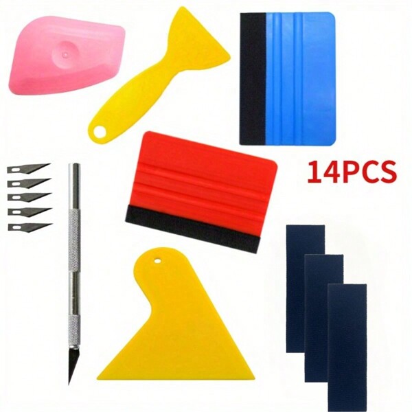 Car Tools Wrap Film Sticker Wrapping Tool Vehicle Vinyl Wrap Window Tint Film Tool Kit Cutter Aid Tool Window Tinting