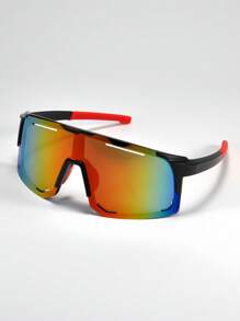 1pc Men's Pink Plain Y2k Sports Glasses Suitable For Outdoor Beach Accessories For Women Glasses Shades - Multicolor - View 14