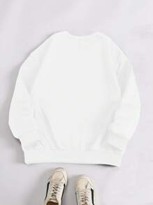 Clothes Autumn And Winter Women's Pattern Print Sweatshirt,Christmas - White - View 2