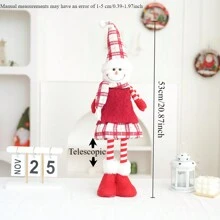 1/3 件圣诞装饰红色网格布艺装饰伸缩圣诞老人雪人和麋鹿布艺装饰节日装饰房间装饰家居装饰完美礼物派对礼物 - 彩色 - 查看 14