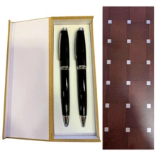 Metal Ballpoint Pen With Wooden Case Luxury Gift Souvenir - Rust Brown - View 1