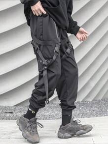 Men's Techwear Clothing Hip Hop Pants Black Streetwear Gothic Sweatpants Tactical Cargo Pants For Men - 黑色 - 查看 6