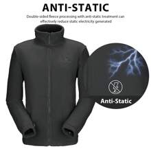 CAMEL CROWN 男士冬季滑雪夹克三合一山地雪防水外套保暖风衣滑雪板夹克派克大衣带帽 - 黑色 - 查看 2