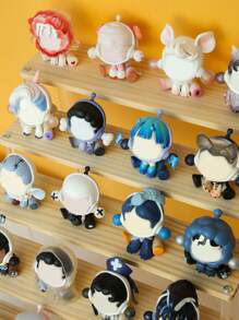 1 件木制阶梯式展示架,多层木制阶梯式活动人物香水化妆品收纳架 - 米色 - 查看 10