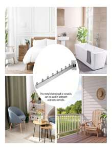 5 Pieces Length 40cm Waterfall Wall Clothes Display - 棕色 - 查看 3