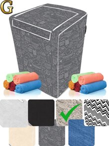 Washing Machine Cover With Top Opening Zipper Protector Samsung Brastemp Consul Eletrolux Continental - Brown Striped G - View 1