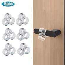 2 pièces Anneaux de butée de poignée de porte, butoirs de porte silencieux, protecteurs de poignées de porte, amortisseurs de choc - Transparent - Voir 12