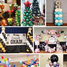 1 套可调节高度气球柱支架套件，气球配件适用于婚礼、感恩节、春节、生日派对装饰、圣诞节 - 白色 - 查看 3