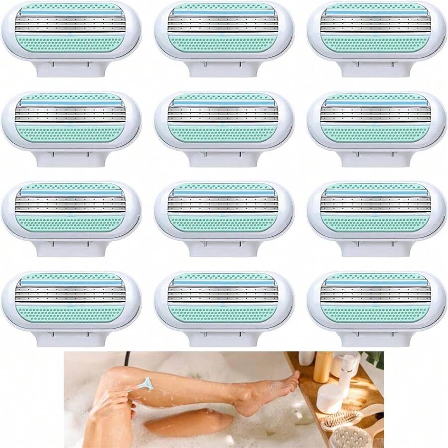 12 PCS Replacement Razor Blades, Extra Smooth Women's Razor Blade