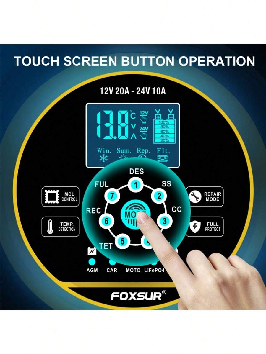 20A Spherical 300W 12V 24V High Power Portable Car Battery Charger for