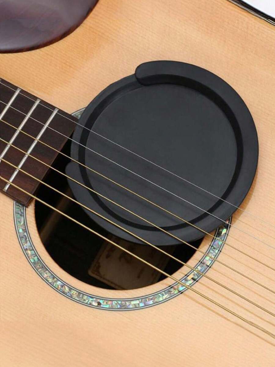 1/2pcs Guitar Soundhole Cover, Soft Rubber Acoustic Guitar Mute Accessories For Night Quite Place Practice, Portable Dustproof Silicone Sound Hole Cover For 41/42 Inch, 38/39 Inch, Suitable For Most Standard Sound Holes, Eliminates Feedback Buster Reduce Noise