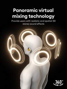 TRANSFORMERS TF-T15 Passive Noise Cancellation Earphones With High Definition Surround Sound, Microphone For Voice Calls, Music & Gaming, Low Latency, Long Battery Life, Smart Touch Control, Open-Ear Wireless Headphones