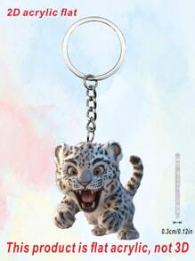 1 件 2D 亚克力雪豹图案钥匙扣吊坠包饰装饰礼物 - 彩色 - 查看 3