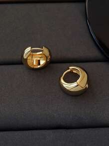 2pcs Exquisite 925 Sterling Silver Thick Belly Button Earrings, Minimalist Design, Fashionable Ins Style, Party & Birthday Gift For Women - Silver - View 4