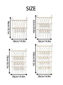 1件毛绒玩具网或吊床，蕾丝收纳整理架，男孩女孩婴儿房装饰，游戏室悬挂式收纳，精美卧室装饰，毛绒网，双层编织网带流苏，大型毛绒玩具展示收纳网，可调节动物网，适用于卧室、游戏室、墙面装饰，可用于毛绒玩具、衣服、书籍、杂志等。 - 彩色 - 查看 12