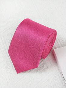 1pc Solid Color Casual Woven Tie, For All Seasons - Purple - View 9