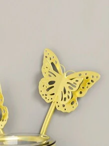 1 件经典金属壁挂花瓶装饰 - 试管花瓶、干花花瓶、装饰墙艺术与金叶点缀 - 永恒优雅的客厅花卉展示，无需电源 - rectangle - 查看 4