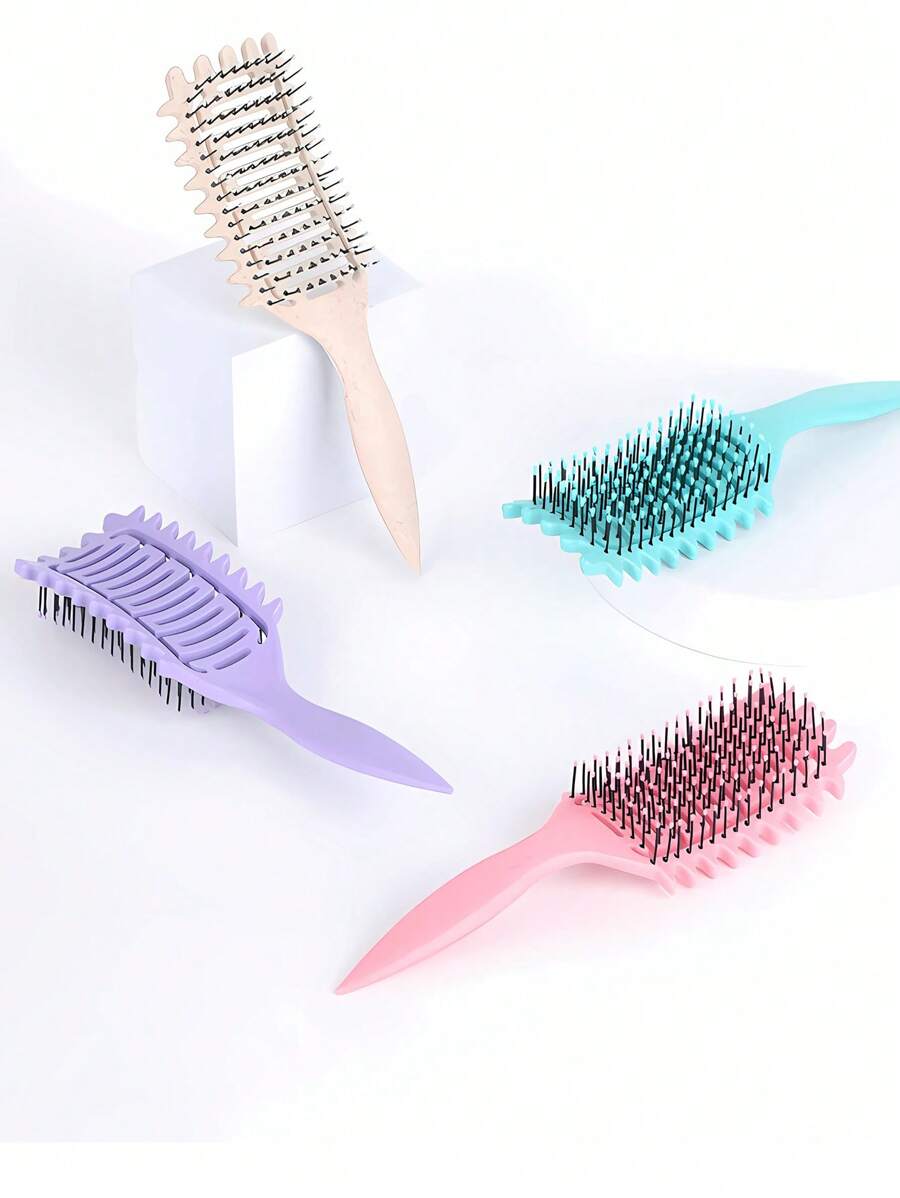 1pc Curling Brush, Curling Brush, Breathable Hairbrush For Grooming, Shaping And Defining Curls, Suitable For Women And Men With Less Pulling - Multicolor - View 1