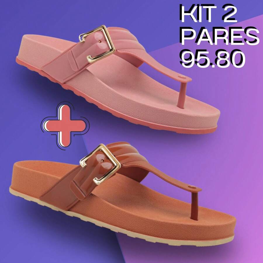 Women's Platform Sandal With PVC And Rhinestone Strap Comfortable And Lightweight - HOA HỒNG-NÂU - Xem 1
