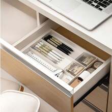 1 个多用途整理盒，可拆卸和可调节抽屉式家用收纳盒，适用于厨房、文具等。 - 白色 - 查看 4