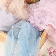 10 yards de rouleau de tulle à sequins pailletés - tissu de tulle en filet doux, pour la décoration de mariage et de fête, couture artisanale, accessoires de tutu, toile de fond de mariage, décoration de scène