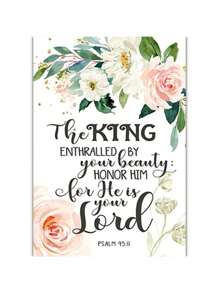 1 件植物圣经诗句海报印刷帆布画蝴蝶花卉基督教壁画励志名言图片适用于家庭房间装饰无框架