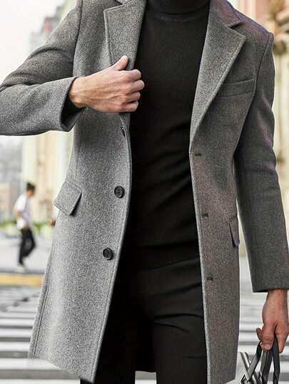 Cappotto uomo di media lunghezza, Giacca a vento con bavero aderente