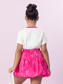 Children's Set Girl Skirt Blouse Combination Fashion Blogger - 粉色 - 查看 2