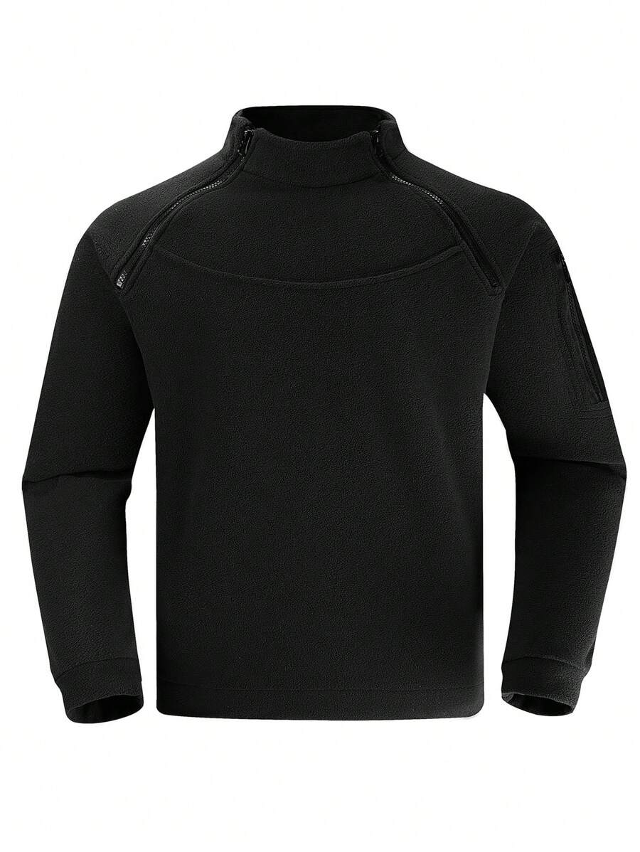 Nowa męska bluza z kapturem na jesień/zimę, ciepła, taktyczna bluza outdoorowa, odpowiednia do noszenia wewnątrz i na zewnątrz, do jazdy na rowerze, uprawiania sportów na świeżym powietrzu, biegania, wędkowania, czarna, polarowa