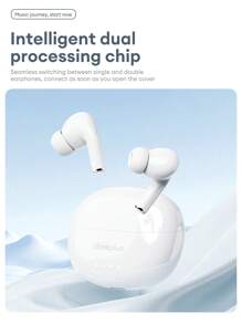 Lenovo 联想 LP5PRO 蓝牙耳机，半入耳式 HIFI 立体声，高清语音通话带麦克风，音乐和游戏，低延迟，长电池寿命，硅胶耳塞，ENC 降噪，无线耳塞兼容智能手机和电脑 - 白色 - 查看 4