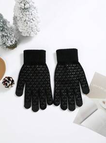 Găng tay nam thời trang cá nhân sáng tạo mới, ấm áp, vui nhộn, có lớp nhung, găng tay thường ngày đơn giản cho mùa thu/đông - Keo nóng cọ đen - Xem 3