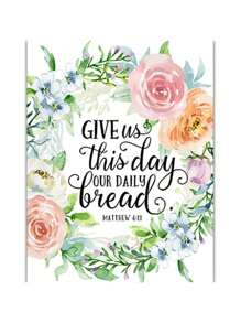 1 件植物圣经诗句海报印刷帆布画蝴蝶花卉基督教壁画励志名言图片适用于家庭房间装饰无框架