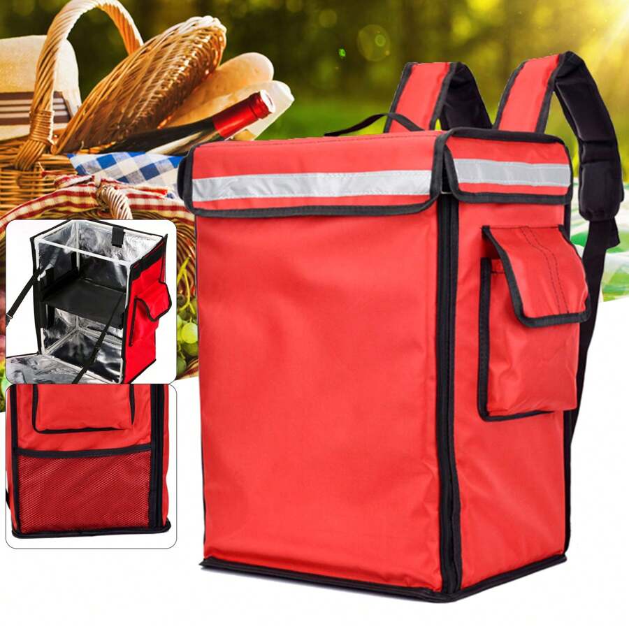 42L Portable Food Pizza Delivery Picnic Storage Backpack Red
