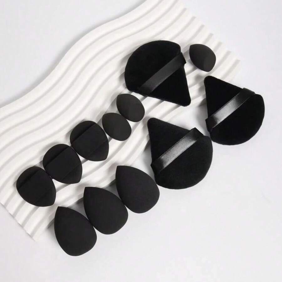 Kit 12 Multifunctional Makeup Sponges 024-146 - màu đen - Xem 1