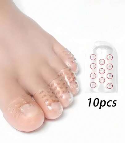 QKC 10pcs Toe Anti Abrasion And Pain Protection Silicone Toe Sports Toe Sleeve, For Women Shoes, Men Sneakers, Winter Shoes