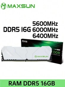 MAXSUN DDR5 Memoria RAM 5600MHz 6000MHz 6400MHZ 16GB 台式机内存 DDR5 RAM Computador 组件台式电脑散热器 - 米色 - 查看 1