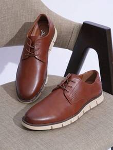 SHOESMALL Men's Casual Business Sneakers Oxford Shoes Non-Slip Retro Classic Comfortable Casual Dress Shoes - AMY9053-紫紅色 - 查看 5